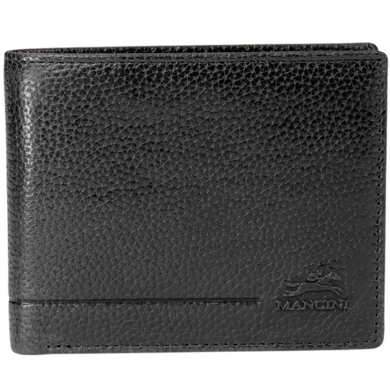 Mancini Wallets Black Mancini Fifth Avenue RFID Secure Center Wing Billfold