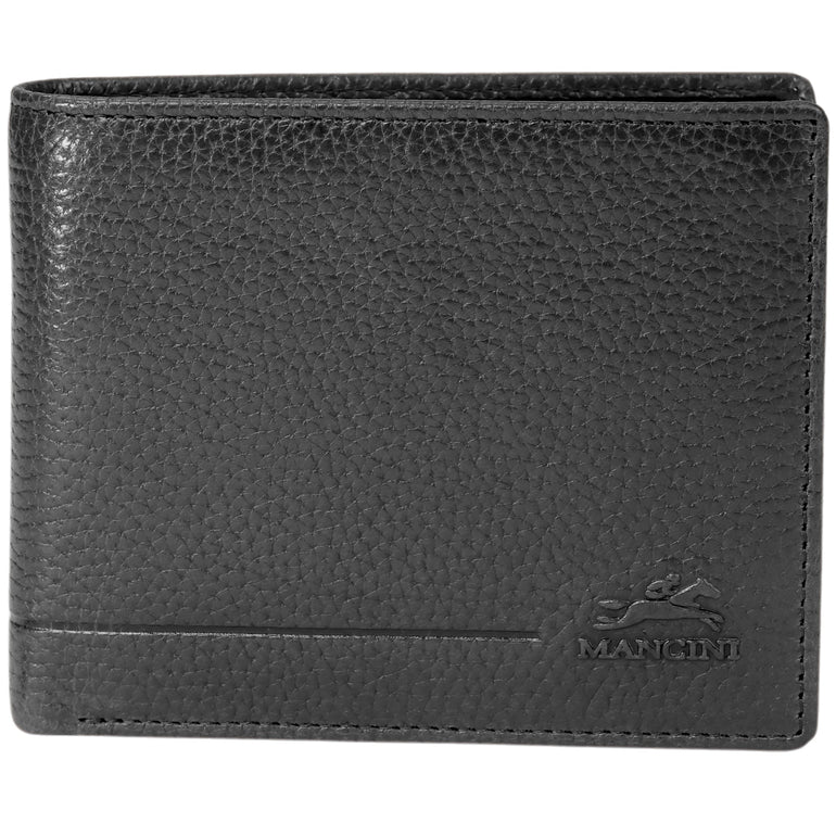 Mancini Wallets Black Mancini Fifth Avenue RFID Secure Center Wing Wallet with Coin Pocket