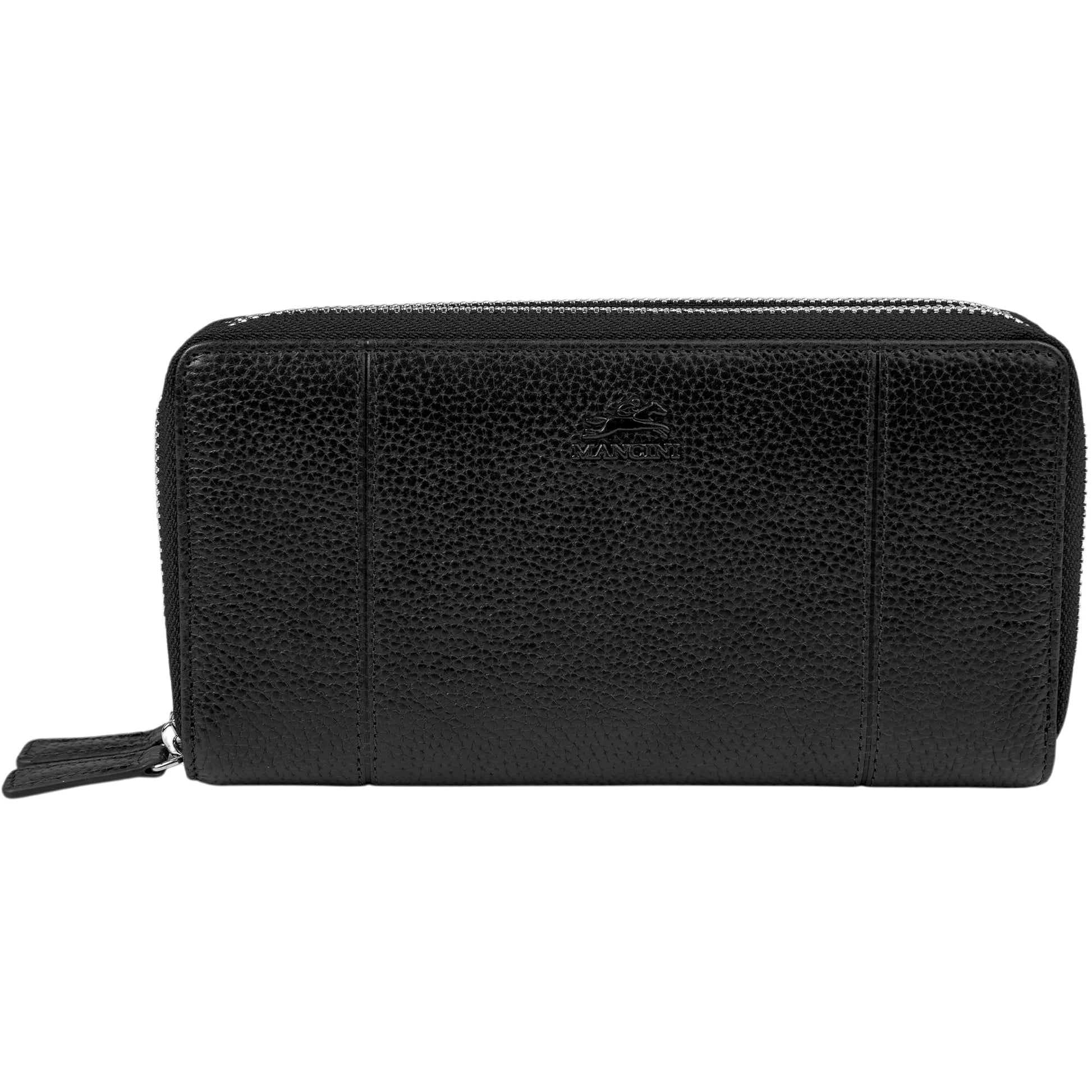 Mancini Wallets Black Mancini Fifth Avenue RFID Secure Double Zipper Wallet