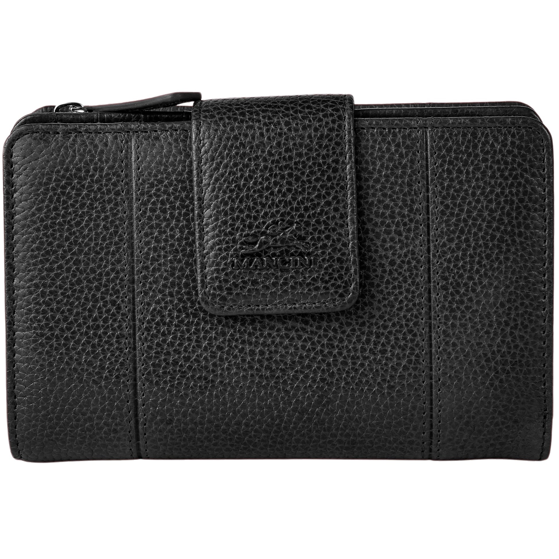 Mancini Wallets Black Mancini Fifth Avenue RFID Secure Medium Clutch Wallet