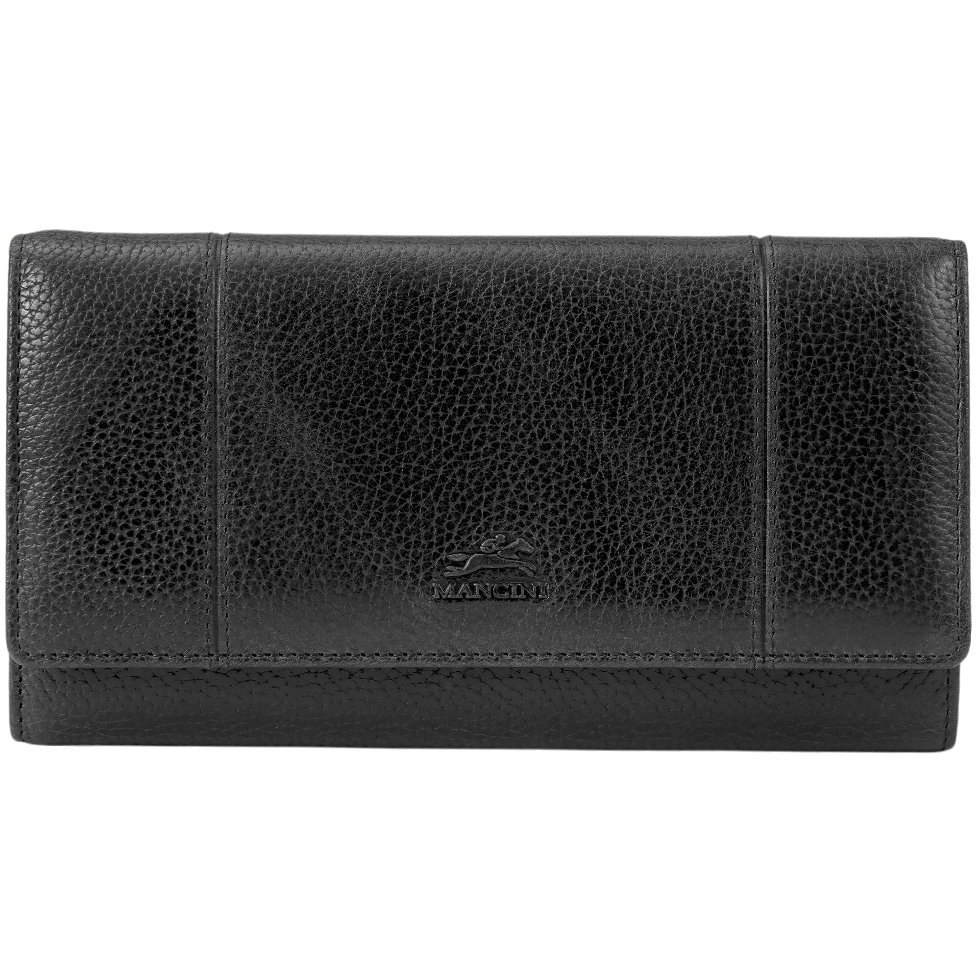 Mancini Wallets Black Mancini Fifth Avenue RFID Secure Trifold Wallet
