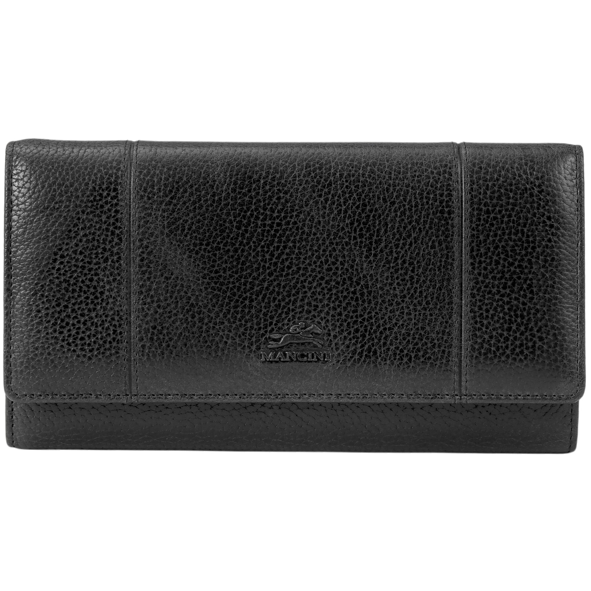 Mancini Wallets Black Mancini Fifth Avenue RFID Secure Trifold Wallet