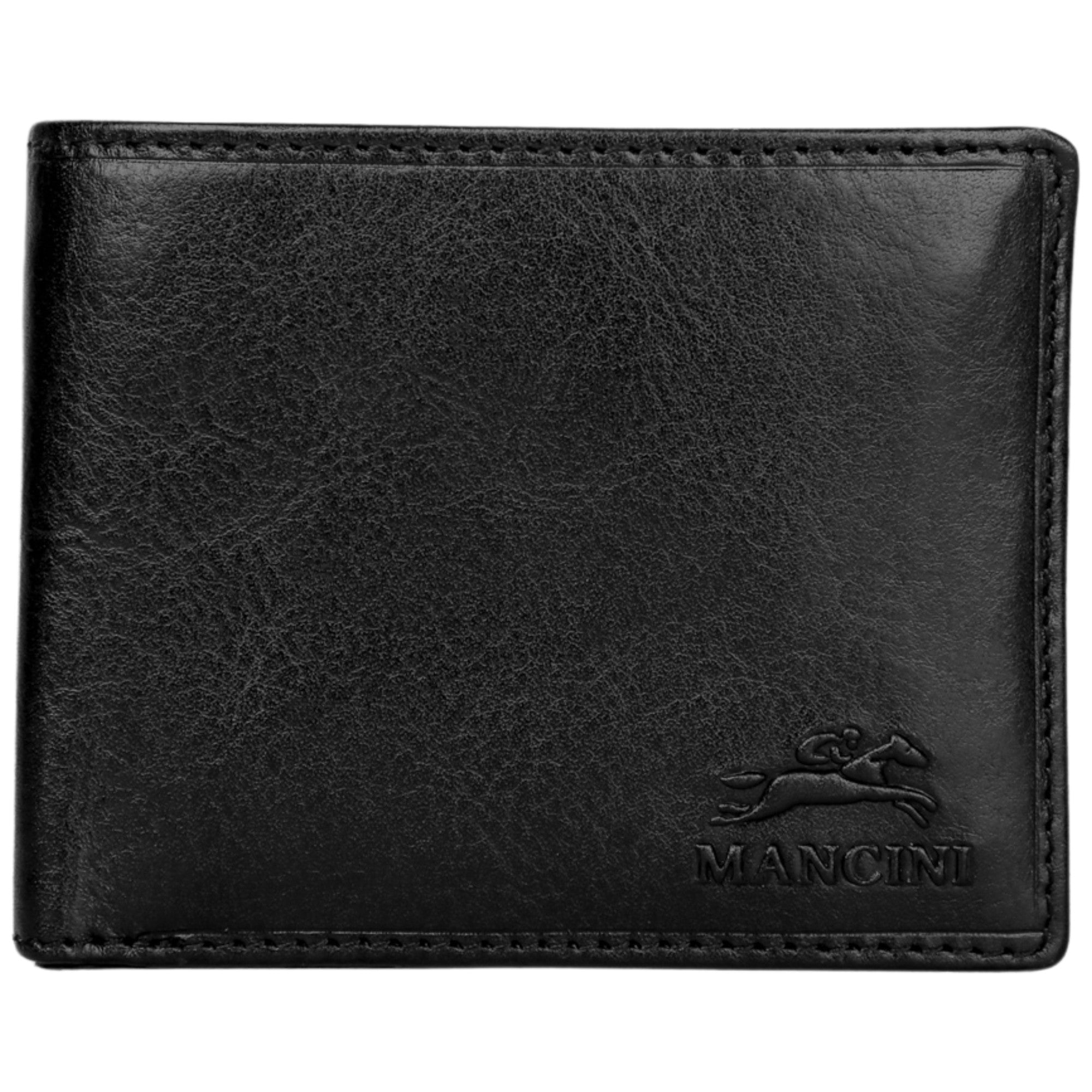 Mancini Wallets Black Mancini Pelle D’oro RFID Secure Left Wing Billfold