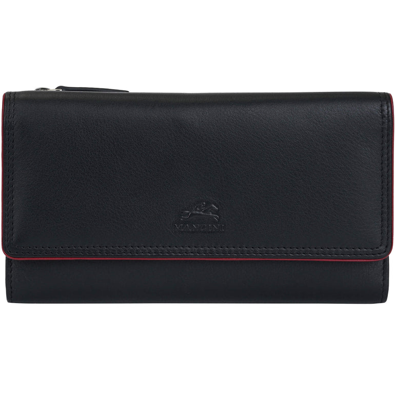 Mancini Wallets Black Mancini Sonoma Women’s Medium Clutch Wallet with Enhanced RFID Protection