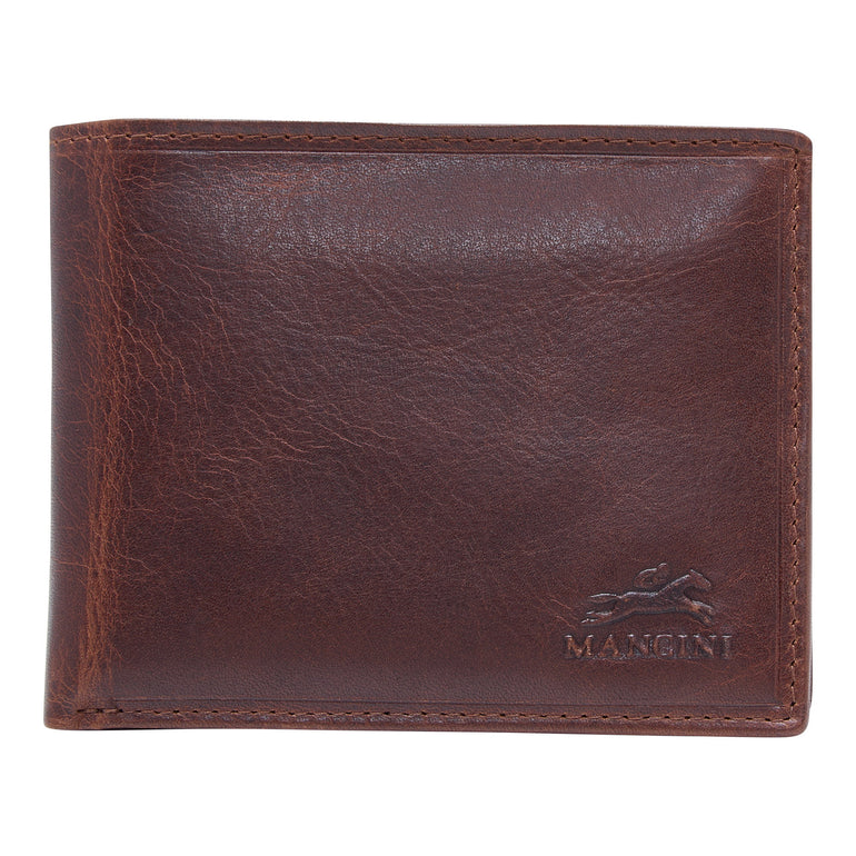 Mancini Wallets Brown Mancini BOULDER Men's RFID Secure Billfold with Removable Passcase