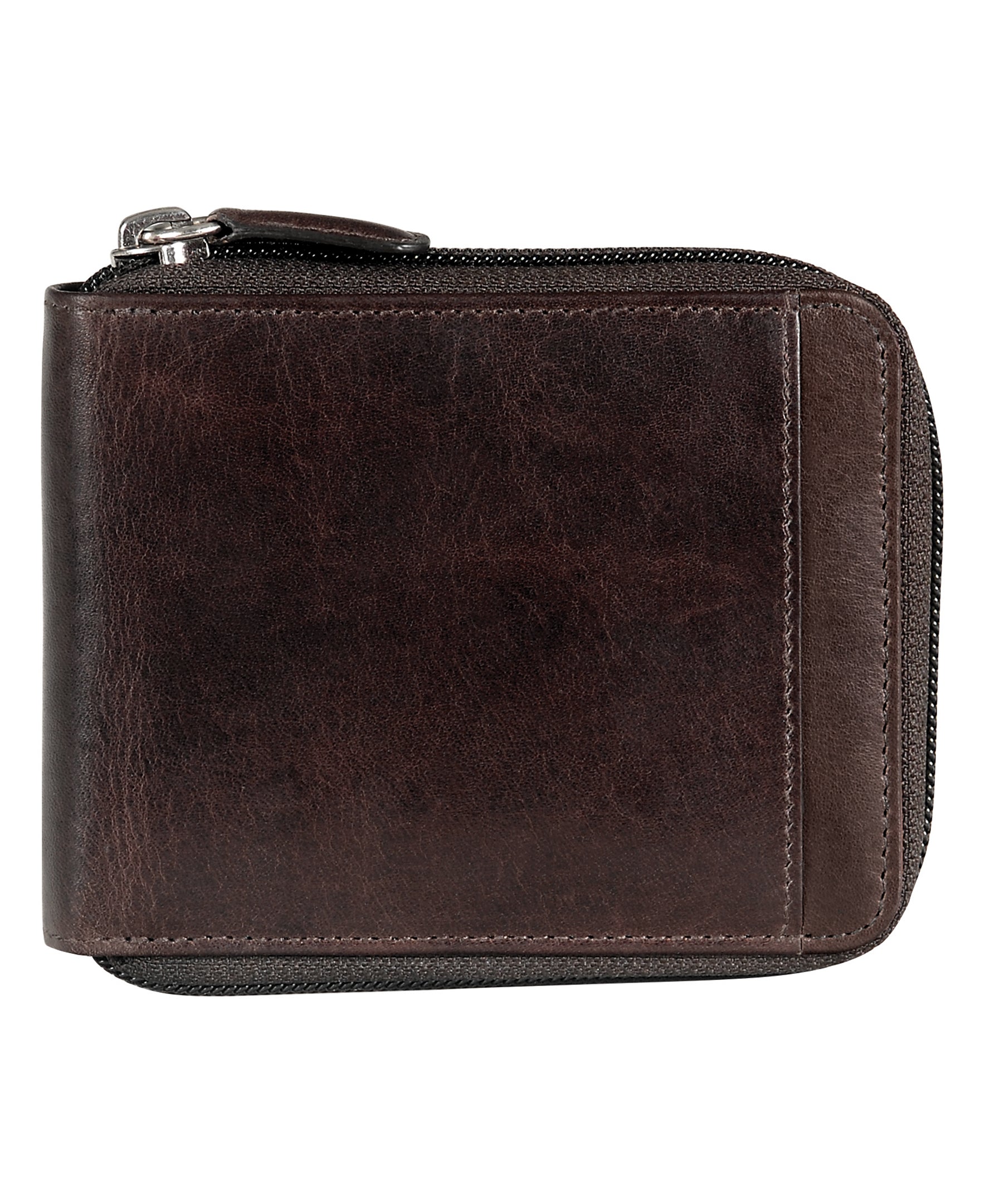 Mancini Wallets Brown Mancini CASABLANCA Collection Men’s Zippered Wallet with Removable Passcase (RFID Secure)