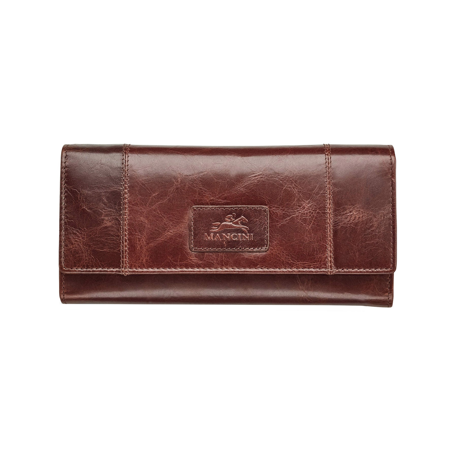 Mancini Wallets Brown Mancini CASABLANCA Ladies’ RFID Secure Trifold Wallet