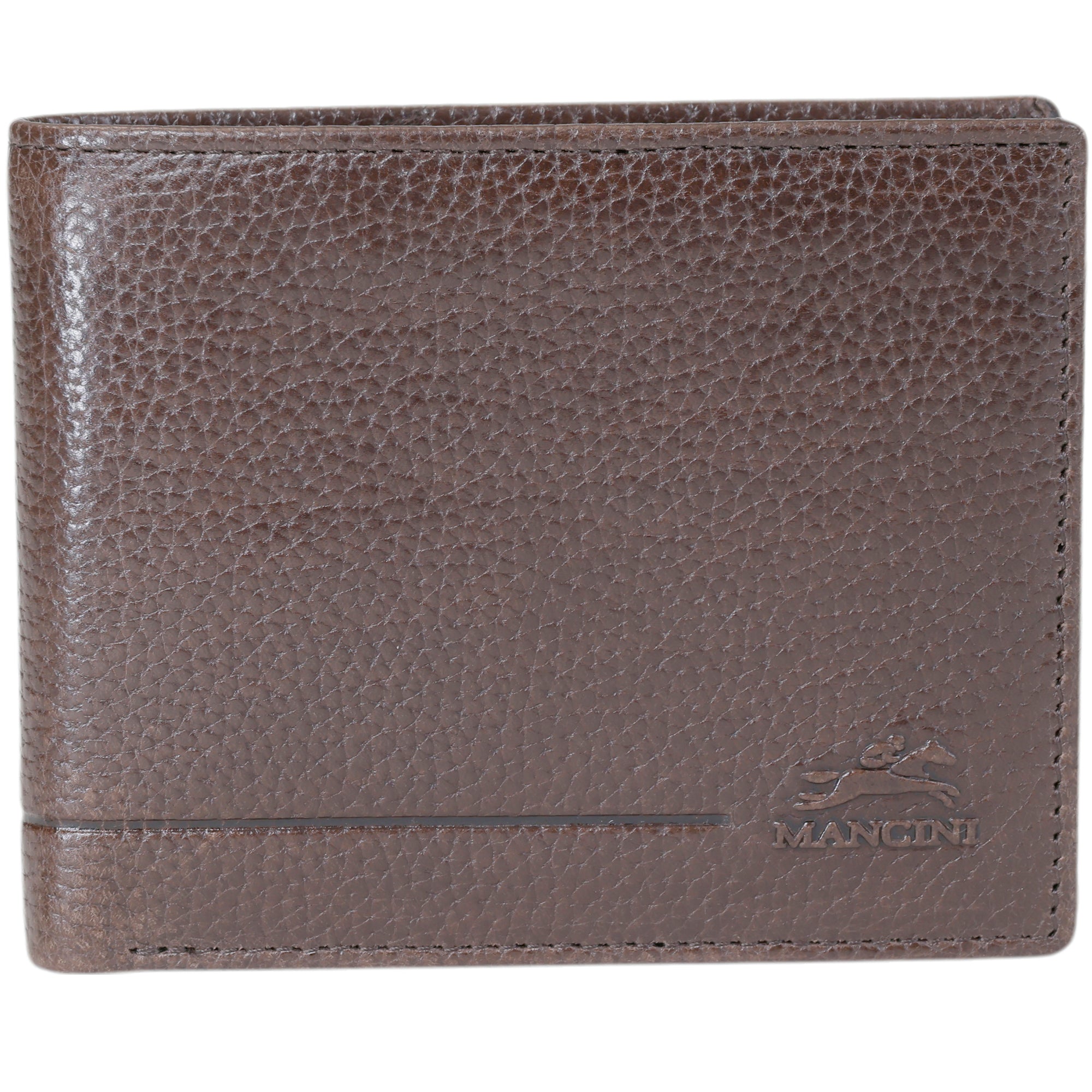 Mancini Wallets Brown Mancini Fifth Avenue RFID Secure Center Wing Billfold
