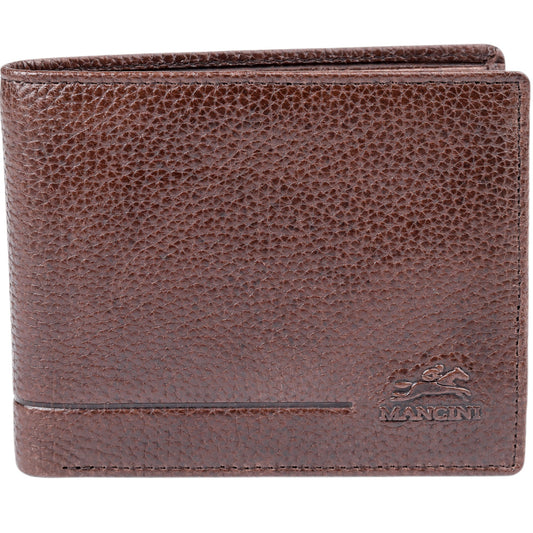 Mancini Wallets Brown Mancini Fifth Avenue RFID Secure Left Wing Billfold