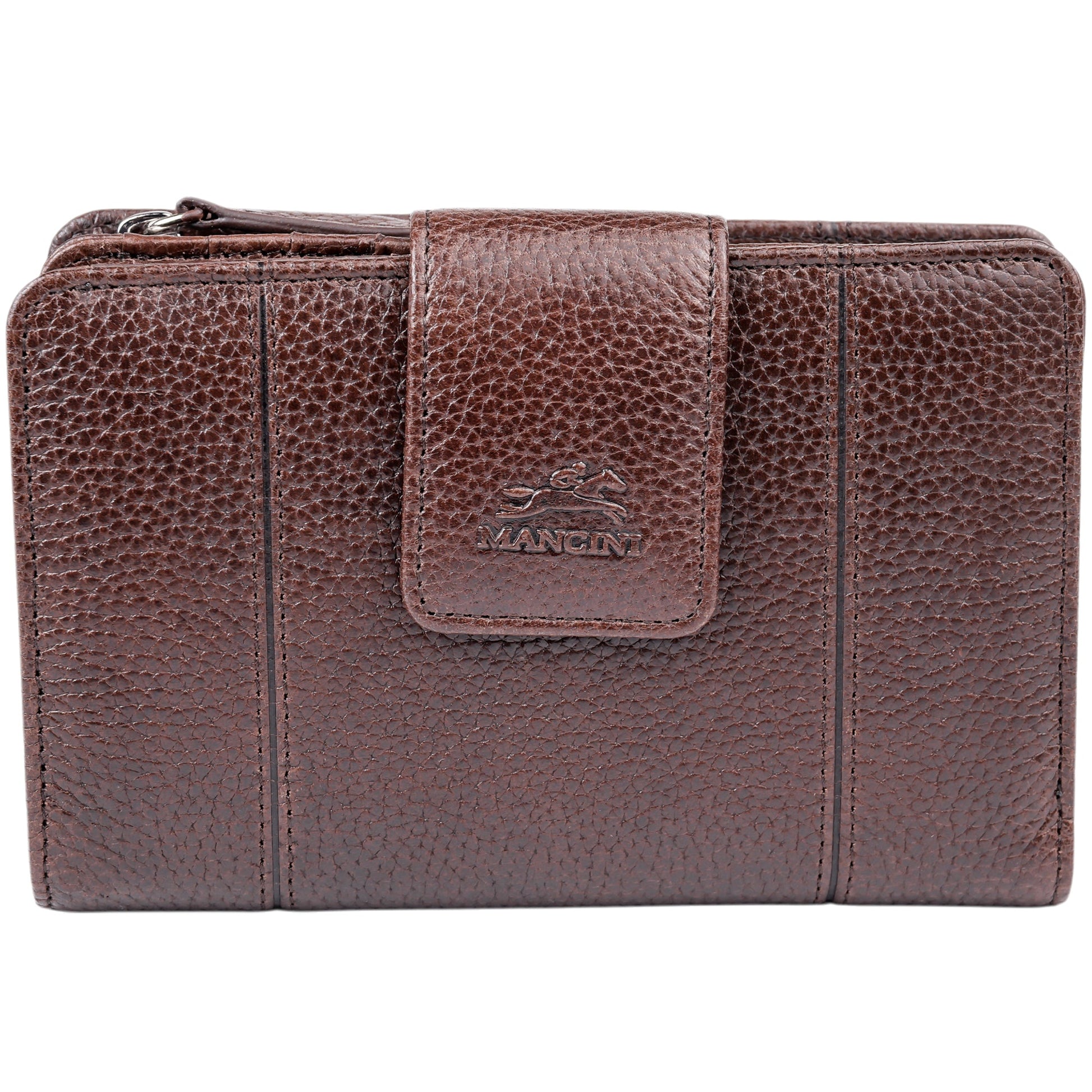 Mancini Wallets Brown Mancini Fifth Avenue RFID Secure Medium Clutch Wallet
