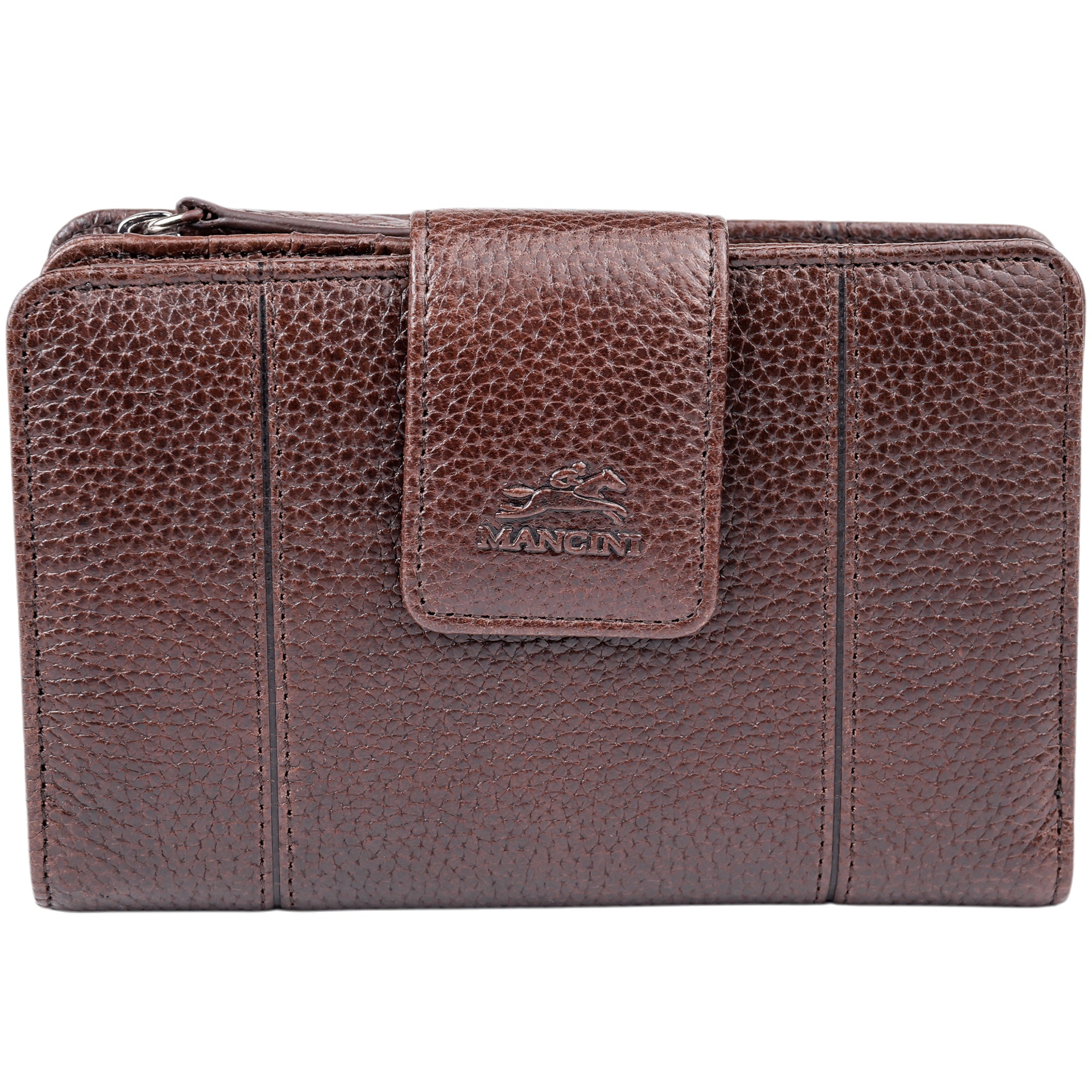 Mancini Wallets Brown Mancini Fifth Avenue RFID Secure Medium Clutch Wallet
