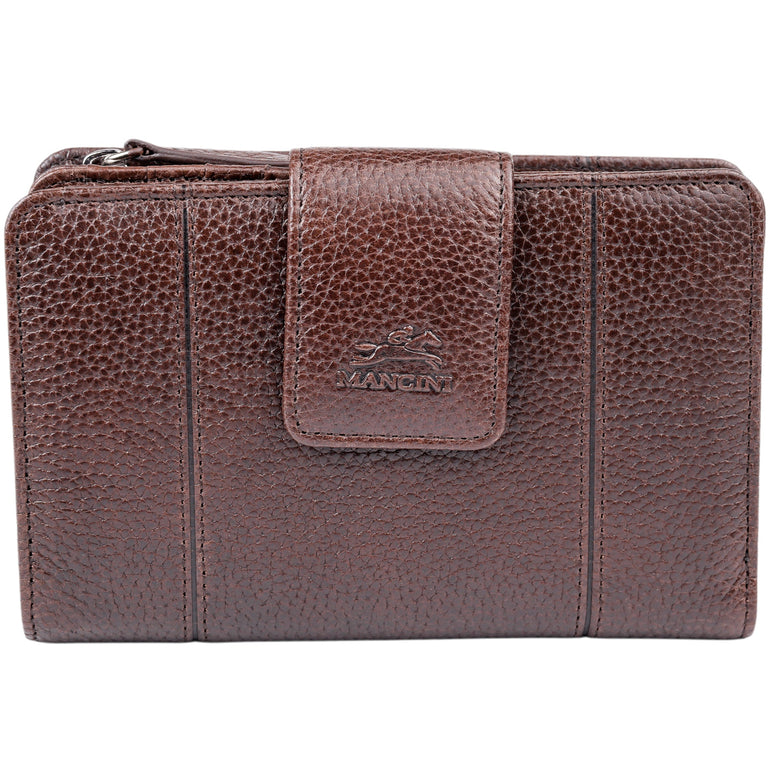 Mancini Wallets Brown Mancini Fifth Avenue RFID Secure Medium Clutch Wallet