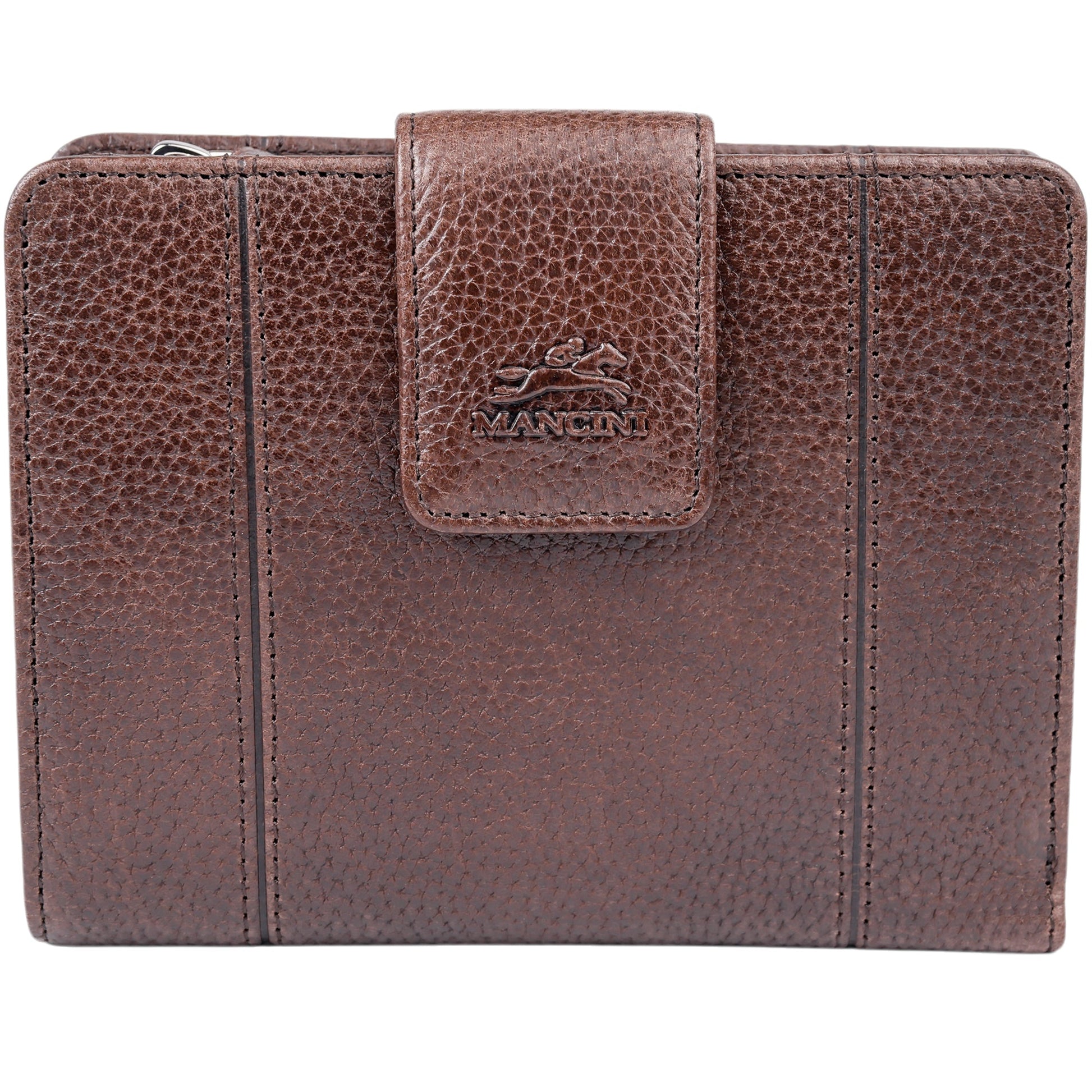 Mancini Wallets Brown Mancini Fifth Avenue RFID Secure Medium Clutch Wallet
