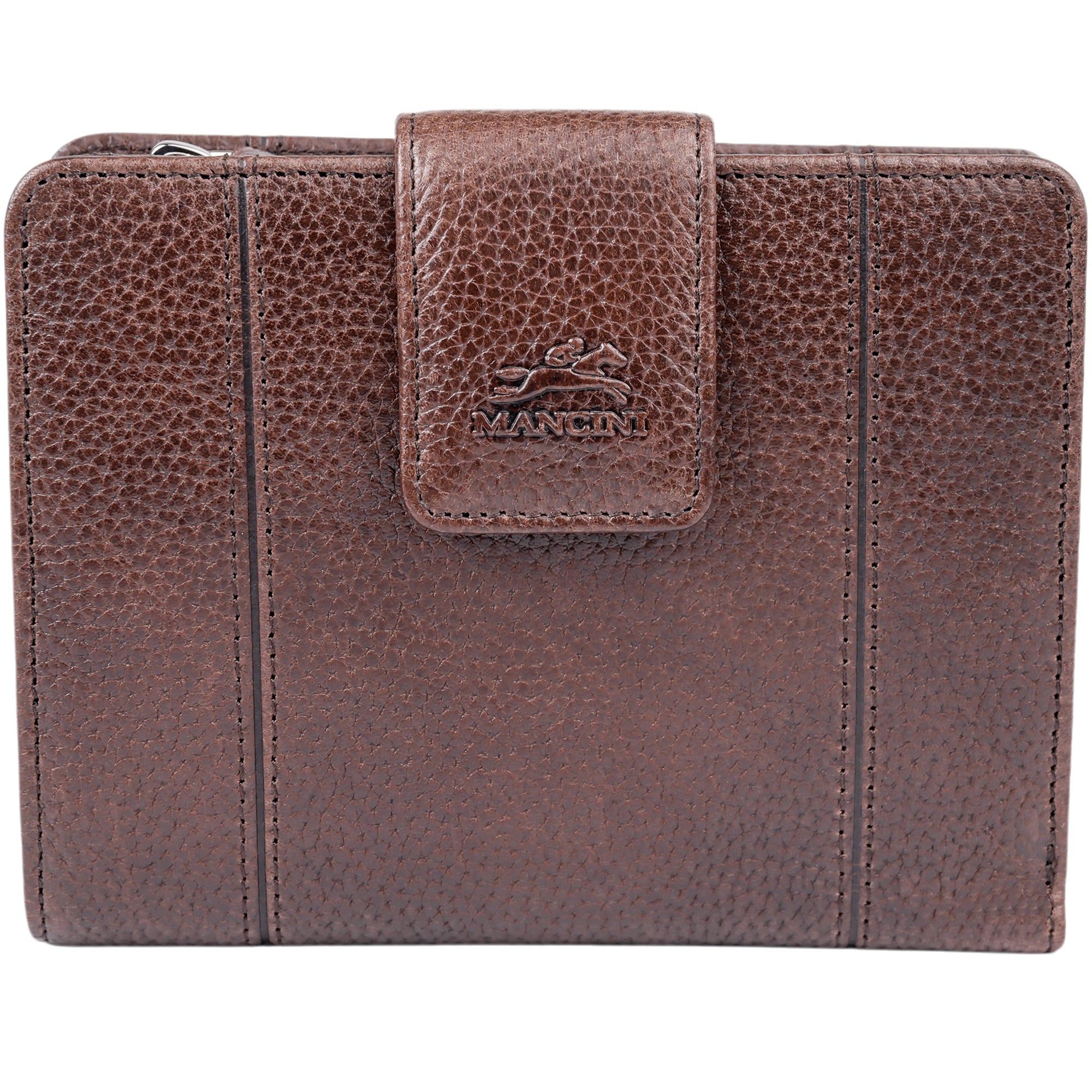 Mancini Wallets Brown Mancini Fifth Avenue RFID Secure Medium Clutch Wallet