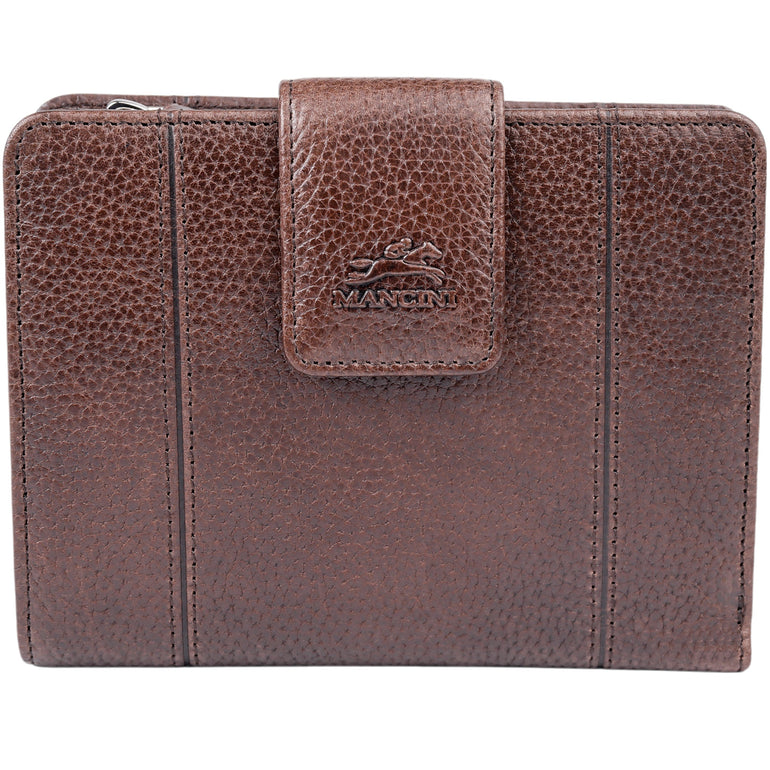 Mancini Wallets Brown Mancini Fifth Avenue RFID Secure Medium Clutch Wallet