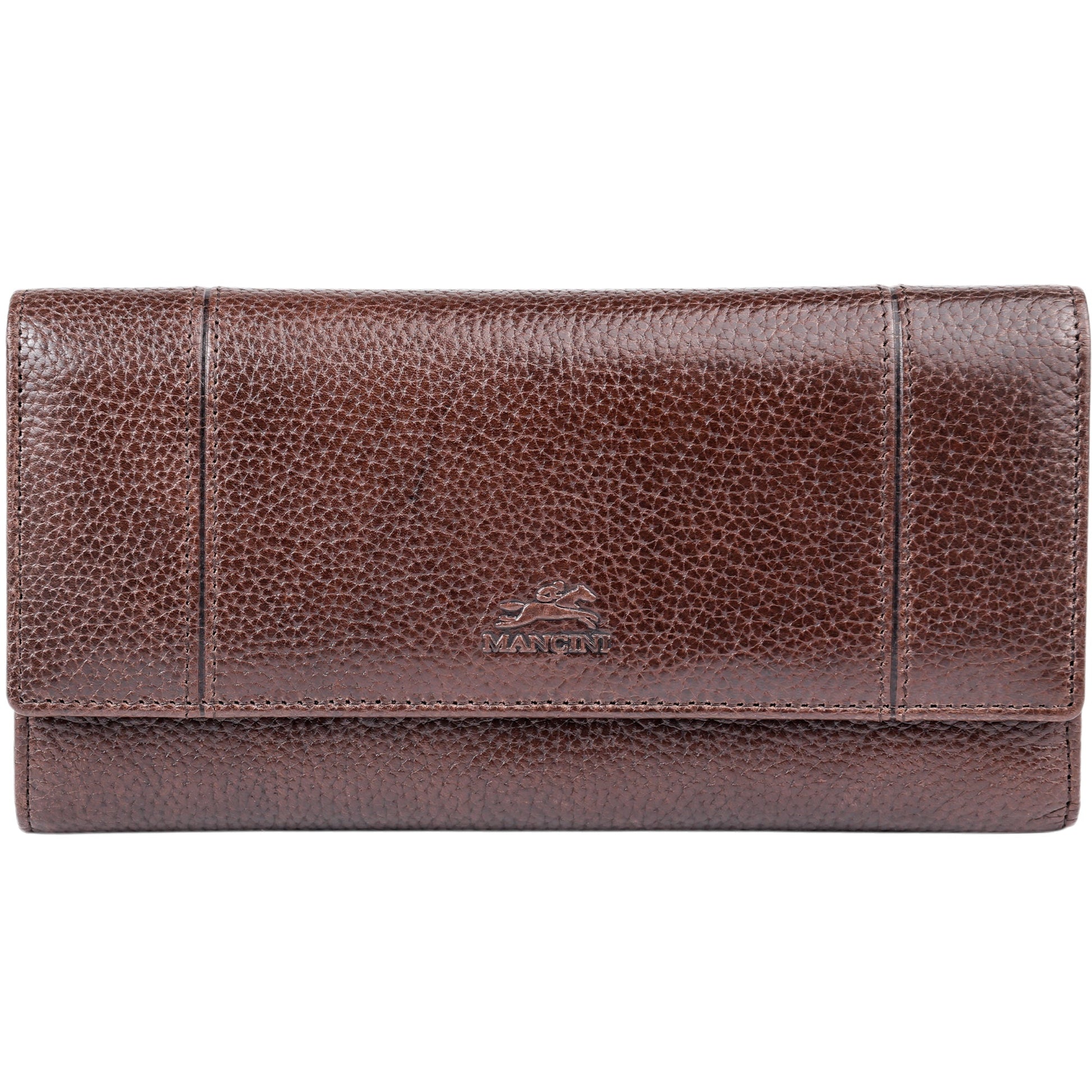Mancini Wallets Brown Mancini Fifth Avenue RFID Secure Quad Fold Wallet