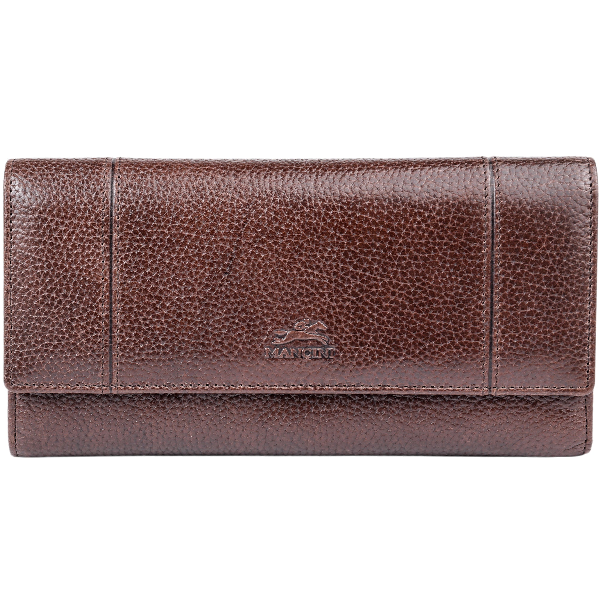Mancini Wallets Brown Mancini Fifth Avenue RFID Secure Quad Fold Wallet