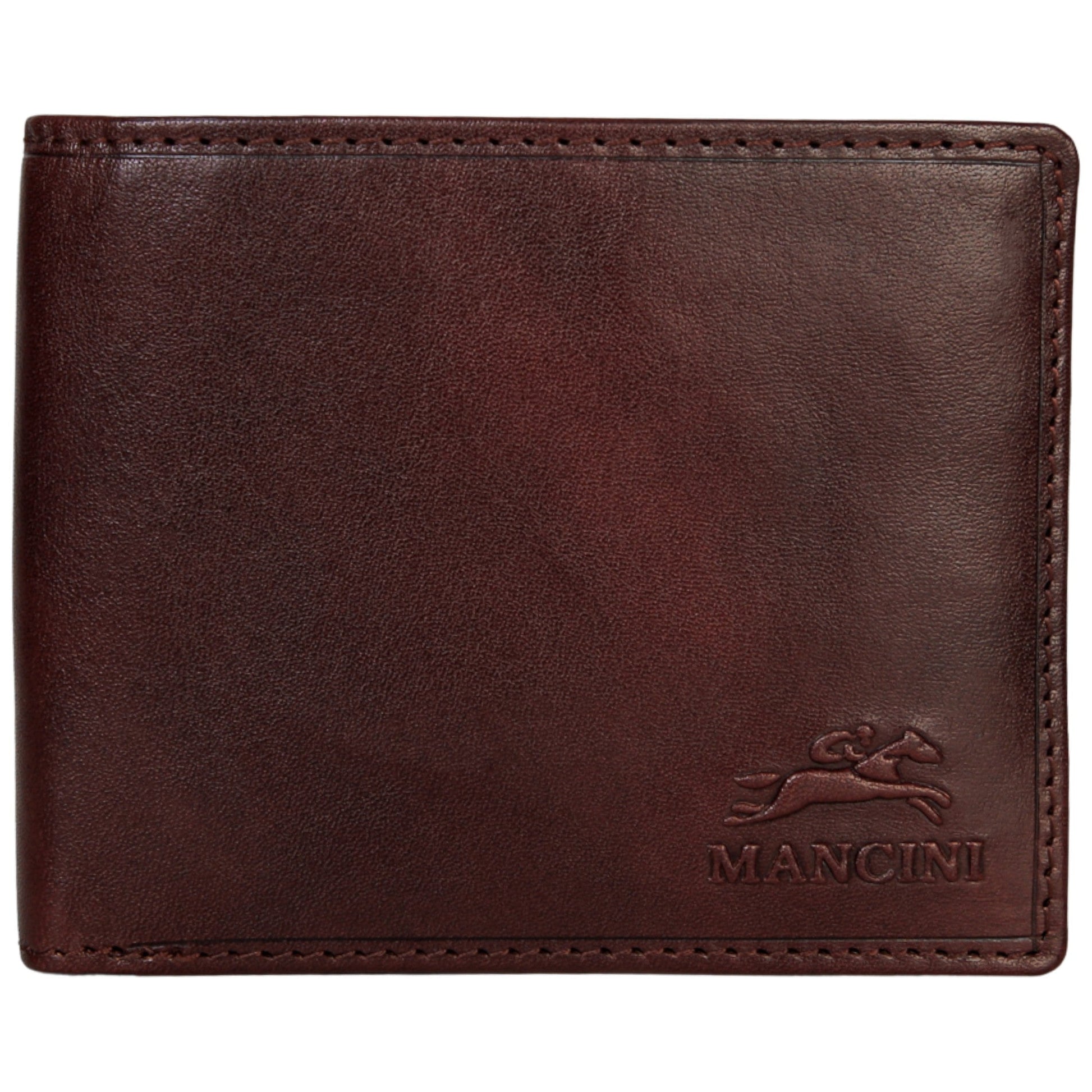 Mancini Wallets Brown Mancini Pelle D’oro RFID Secure Left Wing Billfold