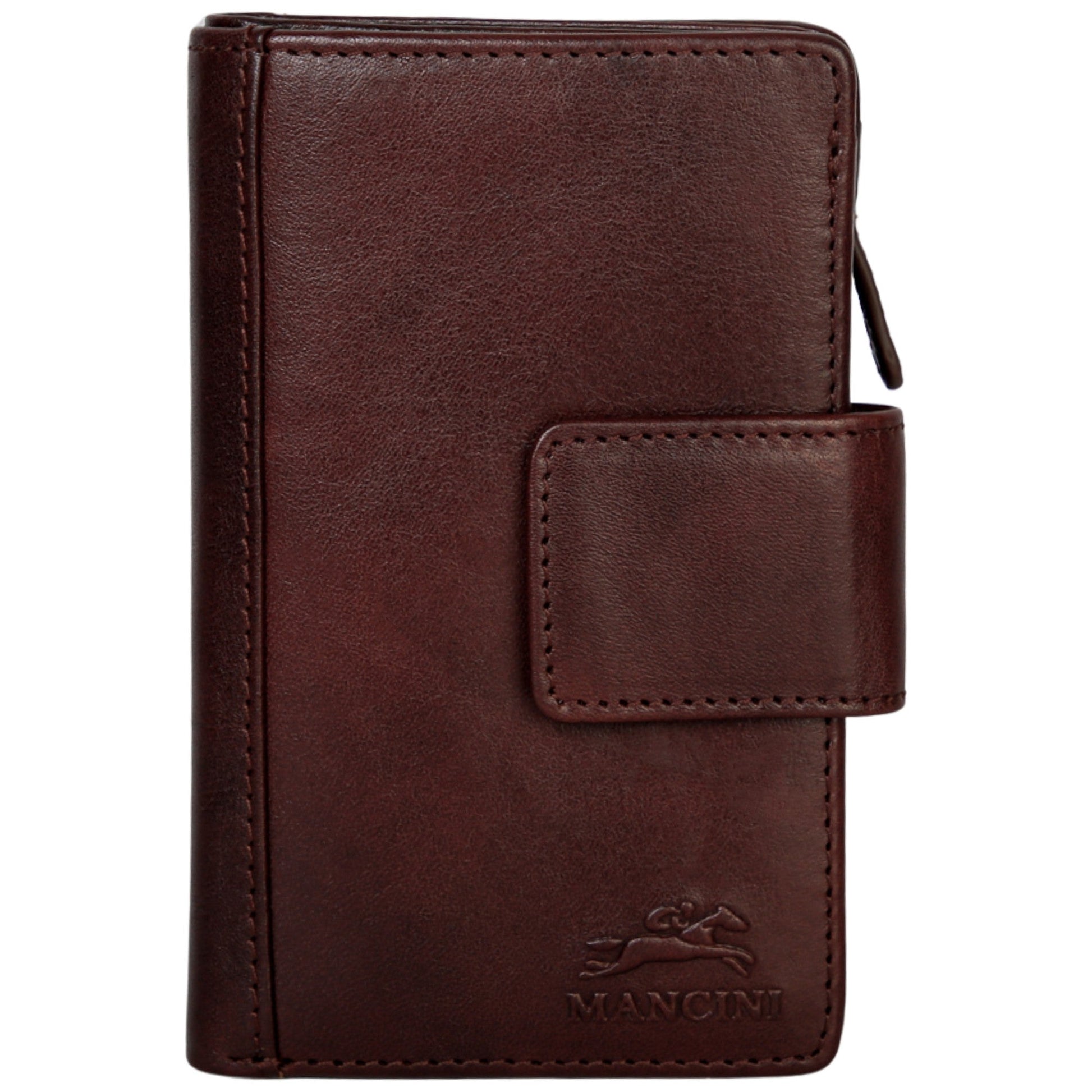 Mancini Wallets Brown Mancini Pelle D’oro RFID Secure Medium Clutch Wallet