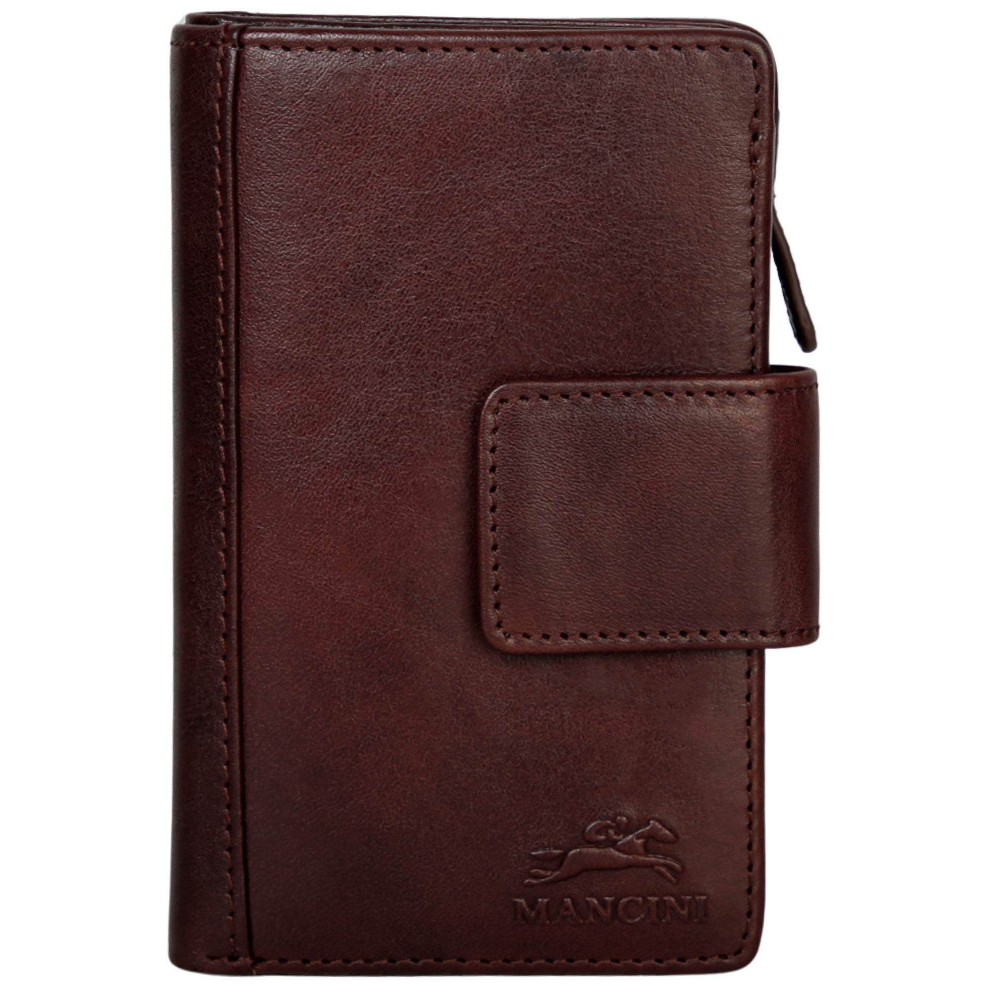 Mancini Wallets Brown Mancini Pelle D’oro RFID Secure Medium Clutch Wallet