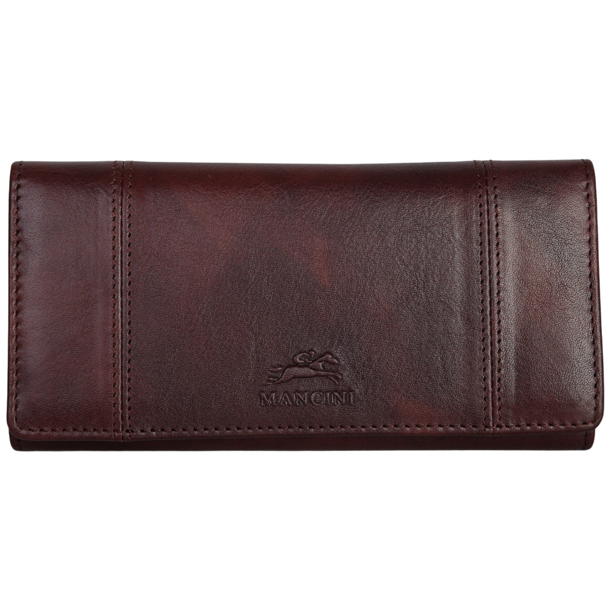 Mancini Wallets Brown Mancini Pelle D’oro RFID Secure Trifold Wallet