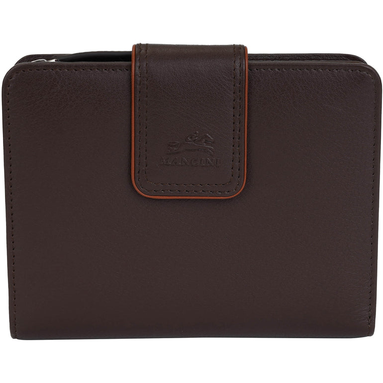 Mancini Wallets Brown Mancini Sonoma Women’s Medium Clutch Wallet with Enhanced RFID Protection