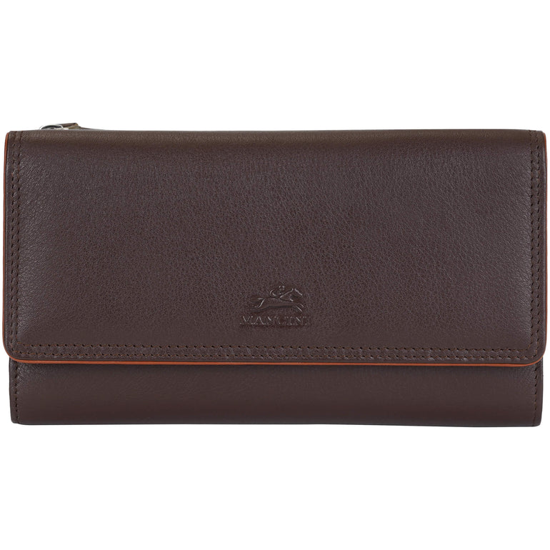 Mancini Wallets Brown Mancini Sonoma Women’s Medium Clutch Wallet with Enhanced RFID Protection