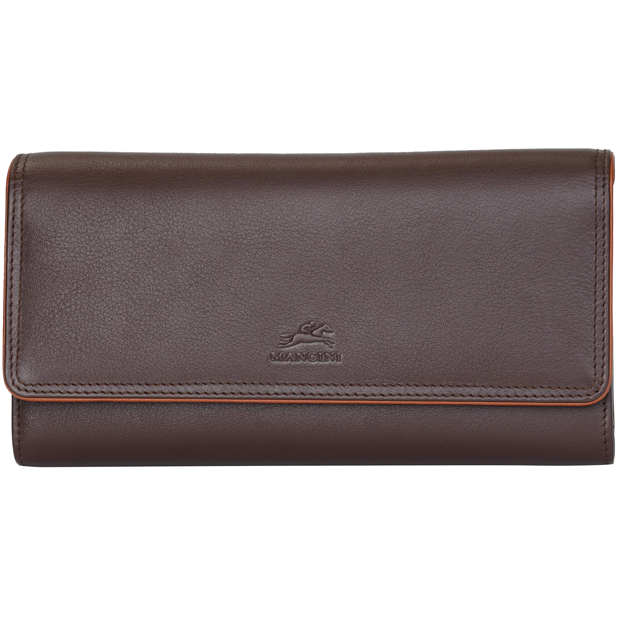 Mancini Wallets Brown Mancini Sonoma Women’s Quad fold Wallet with Enhanced RFID Protection