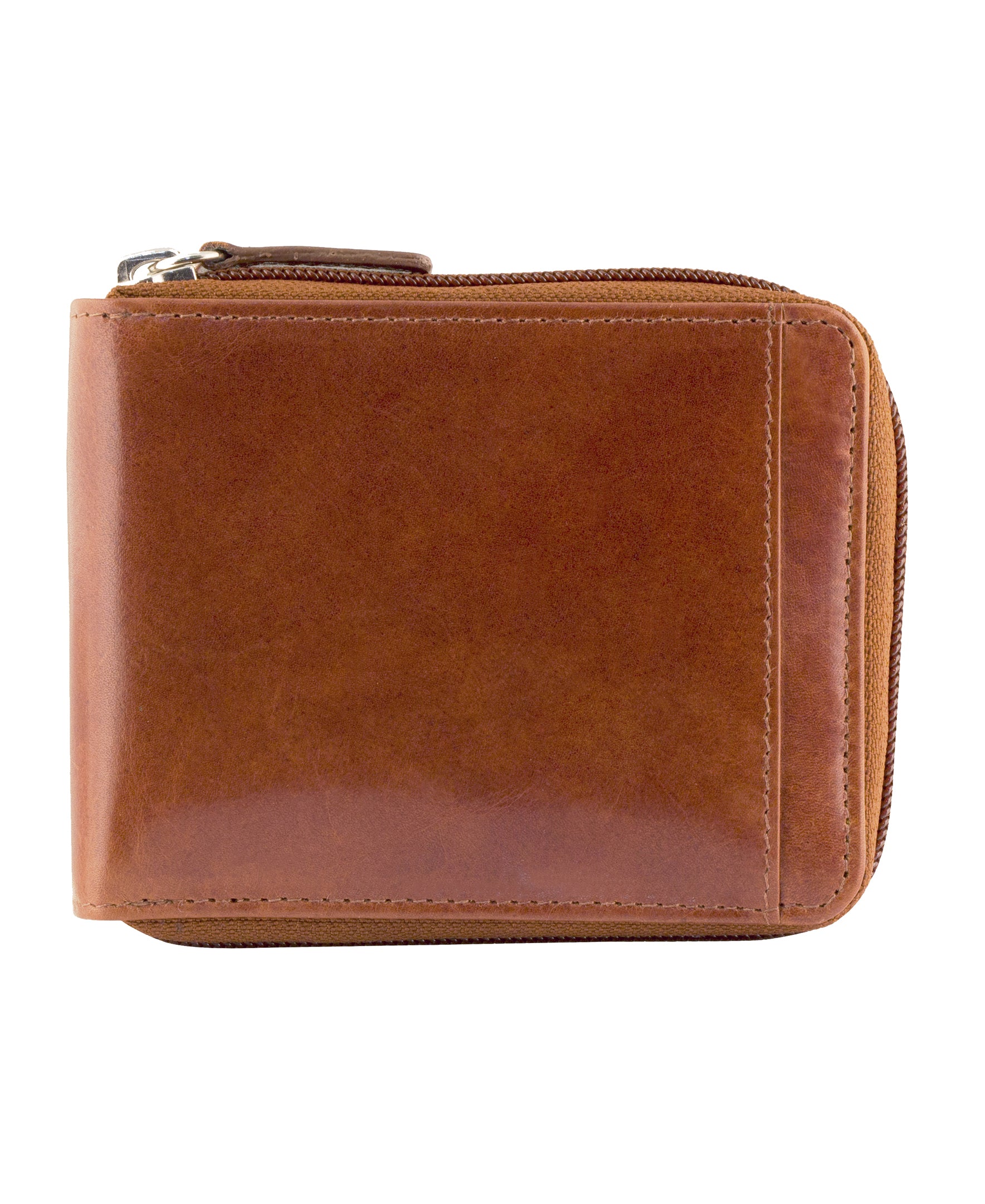 Mancini Wallets Cognac Mancini CASABLANCA Collection Men’s Zippered Wallet with Removable Passcase (RFID Secure)