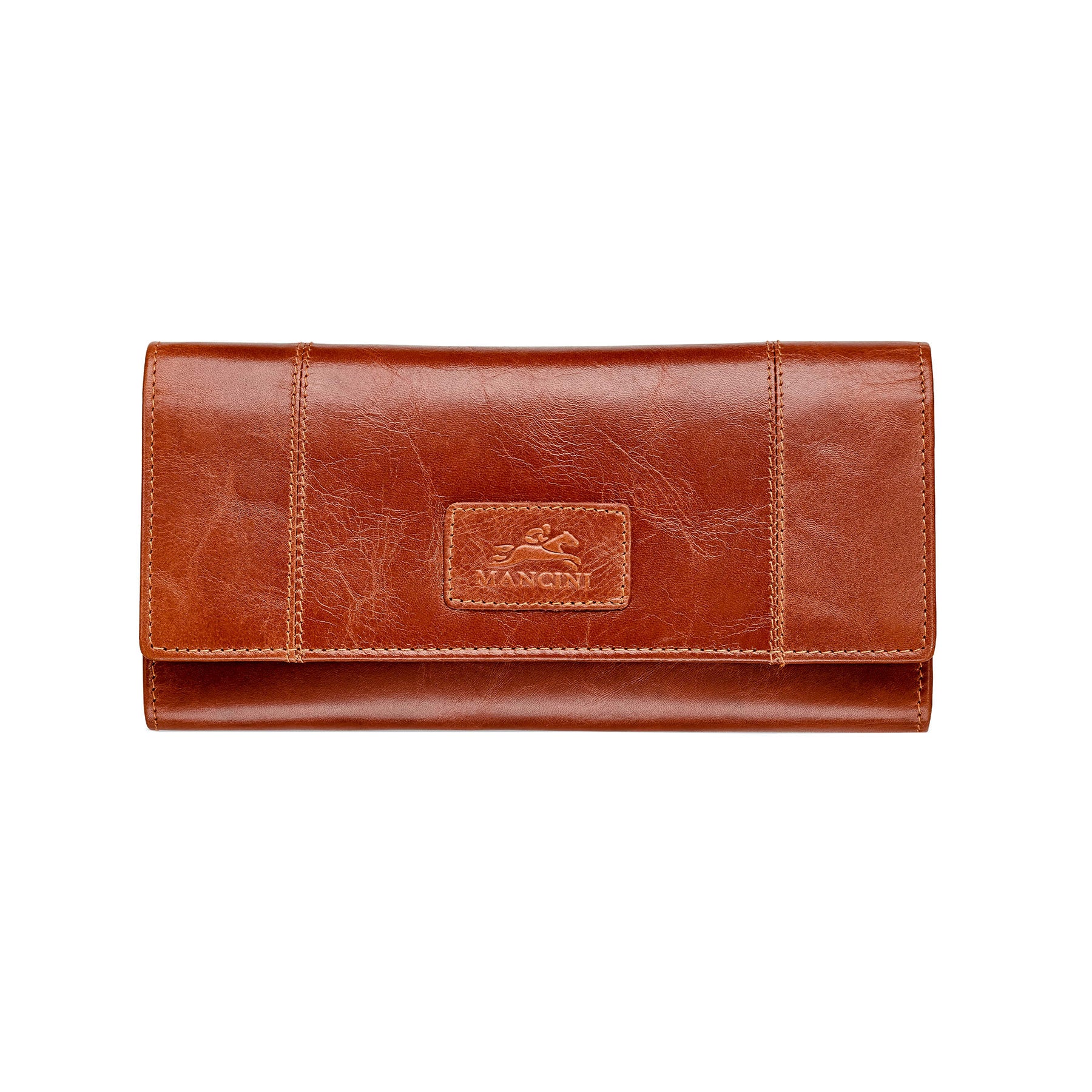 Mancini Wallets Cognac Mancini CASABLANCA Ladies’ RFID Secure Trifold Wallet