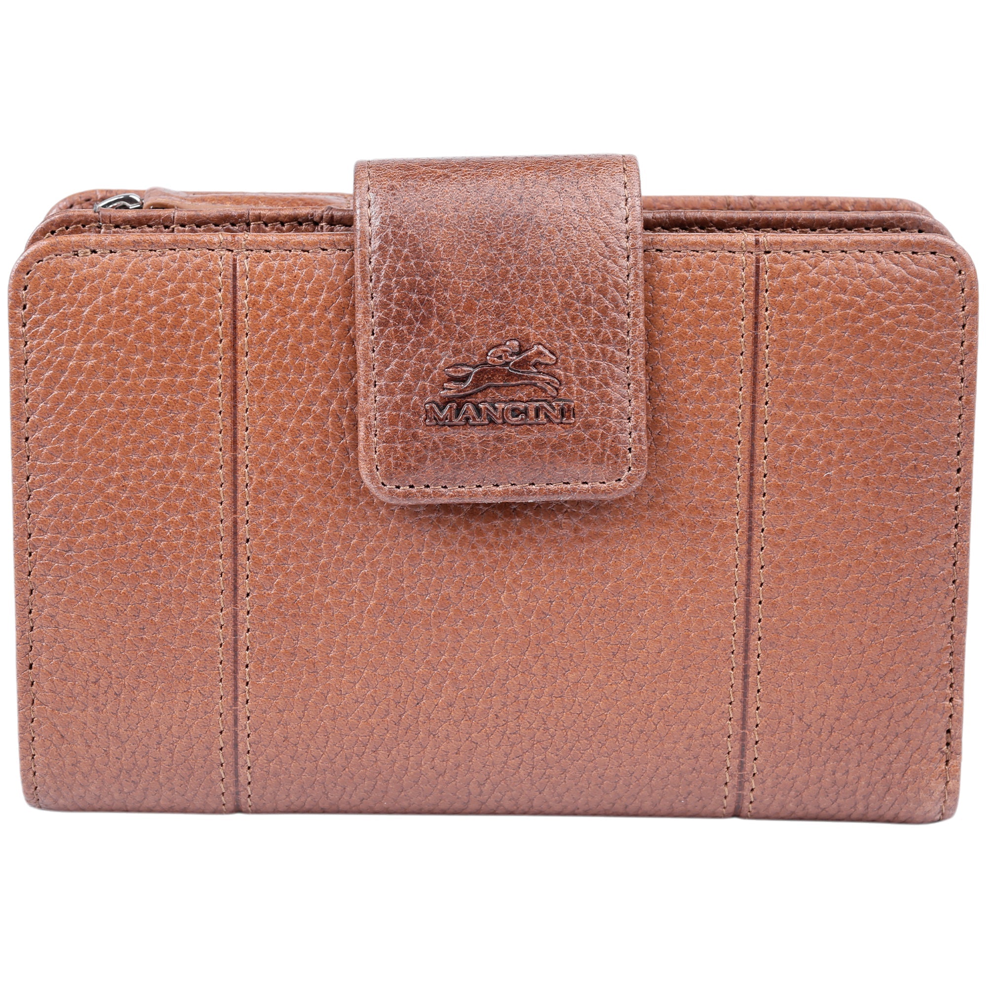 Mancini Wallets Cognac Mancini Fifth Avenue RFID Secure Medium Clutch Wallet