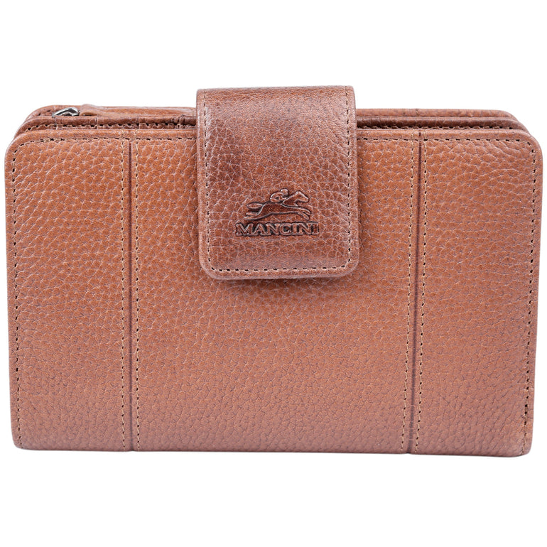 Mancini Wallets Cognac Mancini Fifth Avenue RFID Secure Medium Clutch Wallet