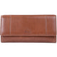 Mancini Wallets Cognac Mancini Fifth Avenue RFID Secure Quad Fold Wallet