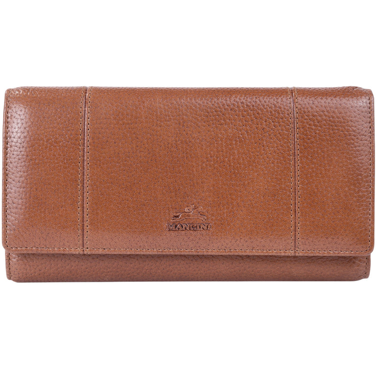 Mancini Wallets Cognac Mancini Fifth Avenue RFID Secure Trifold Wallet