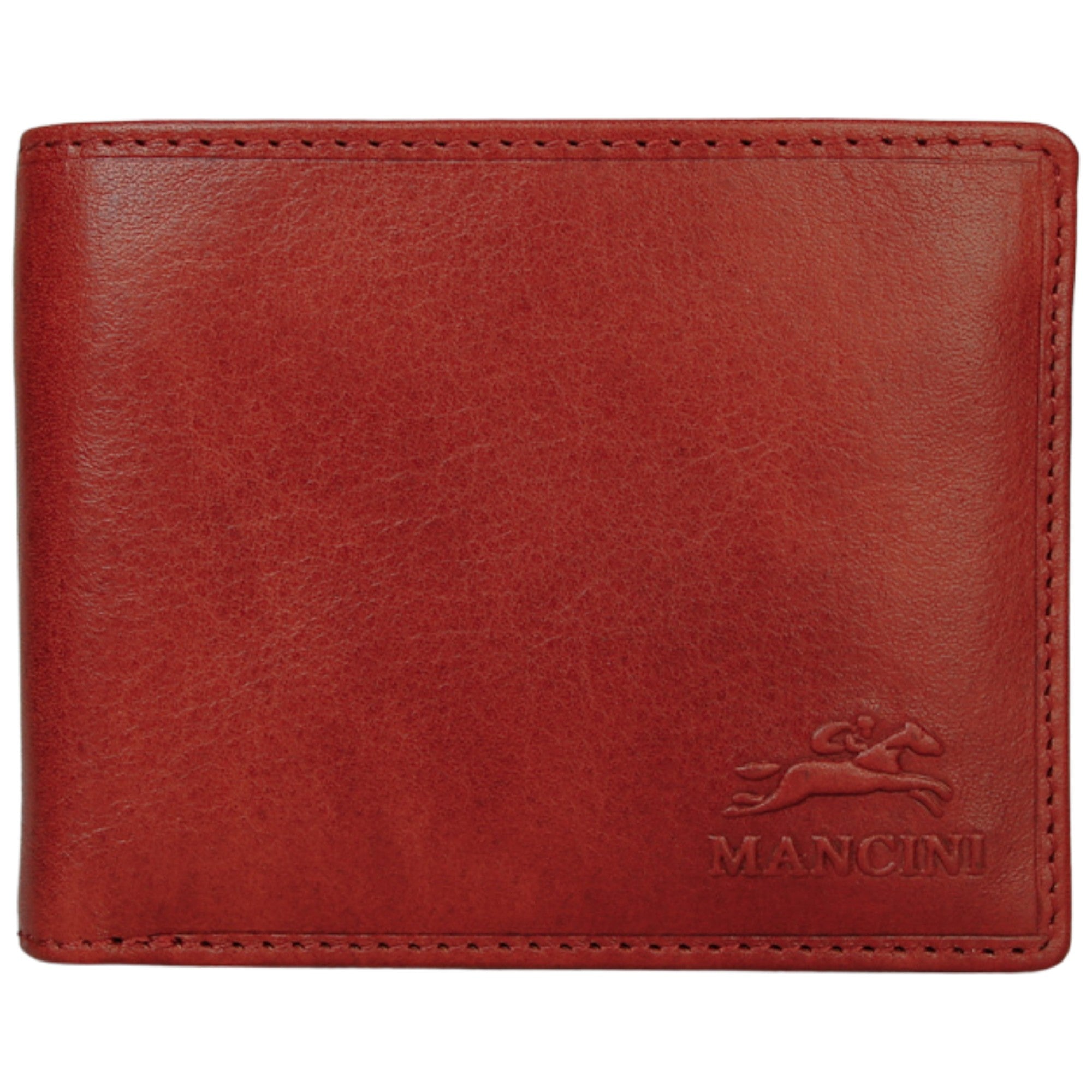 Mancini Wallets Cognac Mancini Pelle D’oro RFID Secure Center Wing Billfold