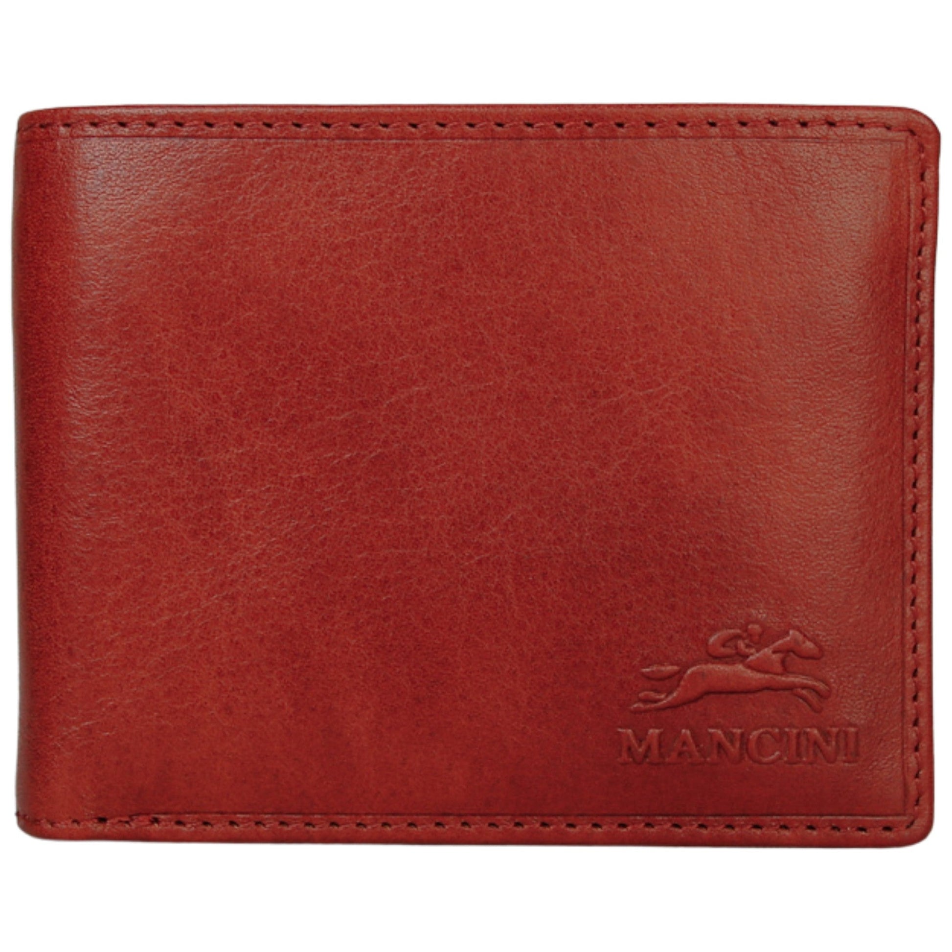 Mancini Wallets Cognac Mancini Pelle D’oro RFID Secure Center Wing Billfold