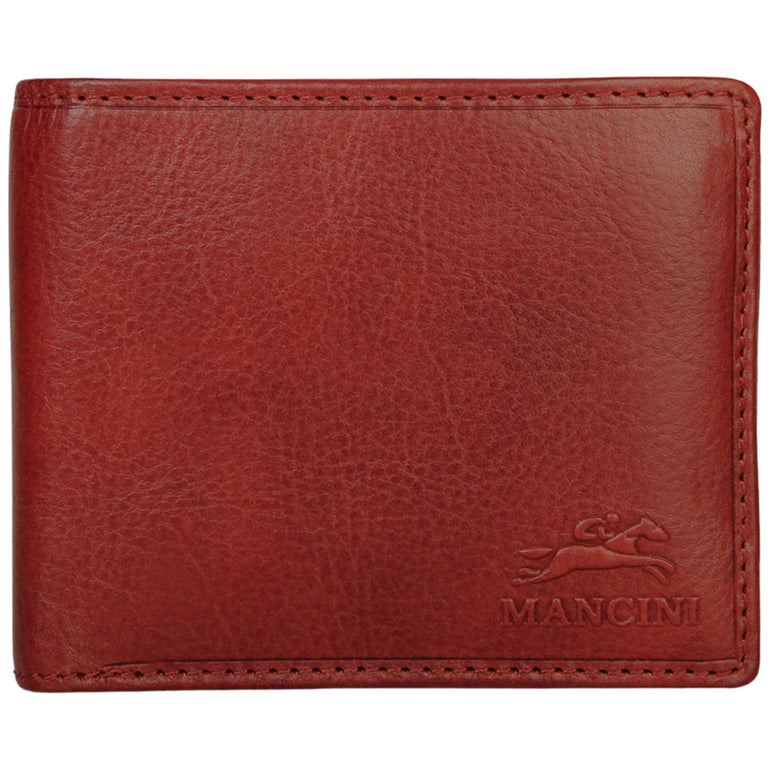Mancini Wallets Cognac Mancini Pelle D’oro RFID Secure Left Wing Billfold