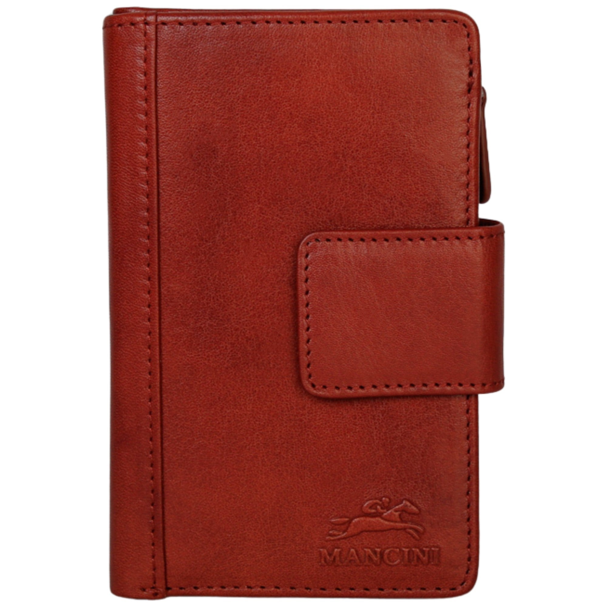Mancini Wallets Cognac Mancini Pelle D’oro RFID Secure Medium Clutch Wallet