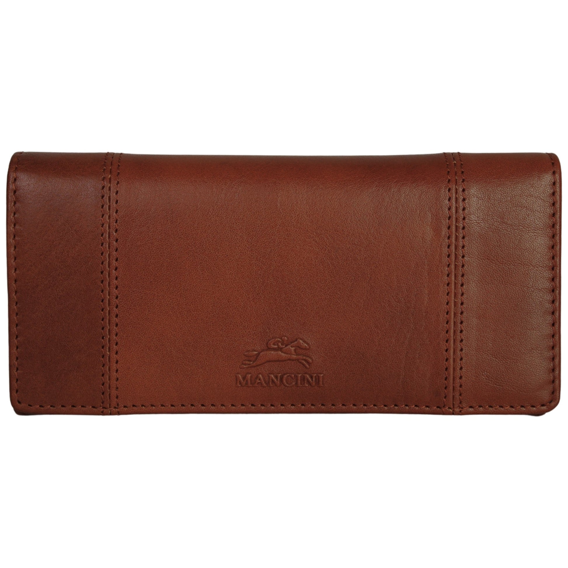 Mancini Wallets Cognac Mancini Pelle D’oro RFID Secure Trifold Wallet