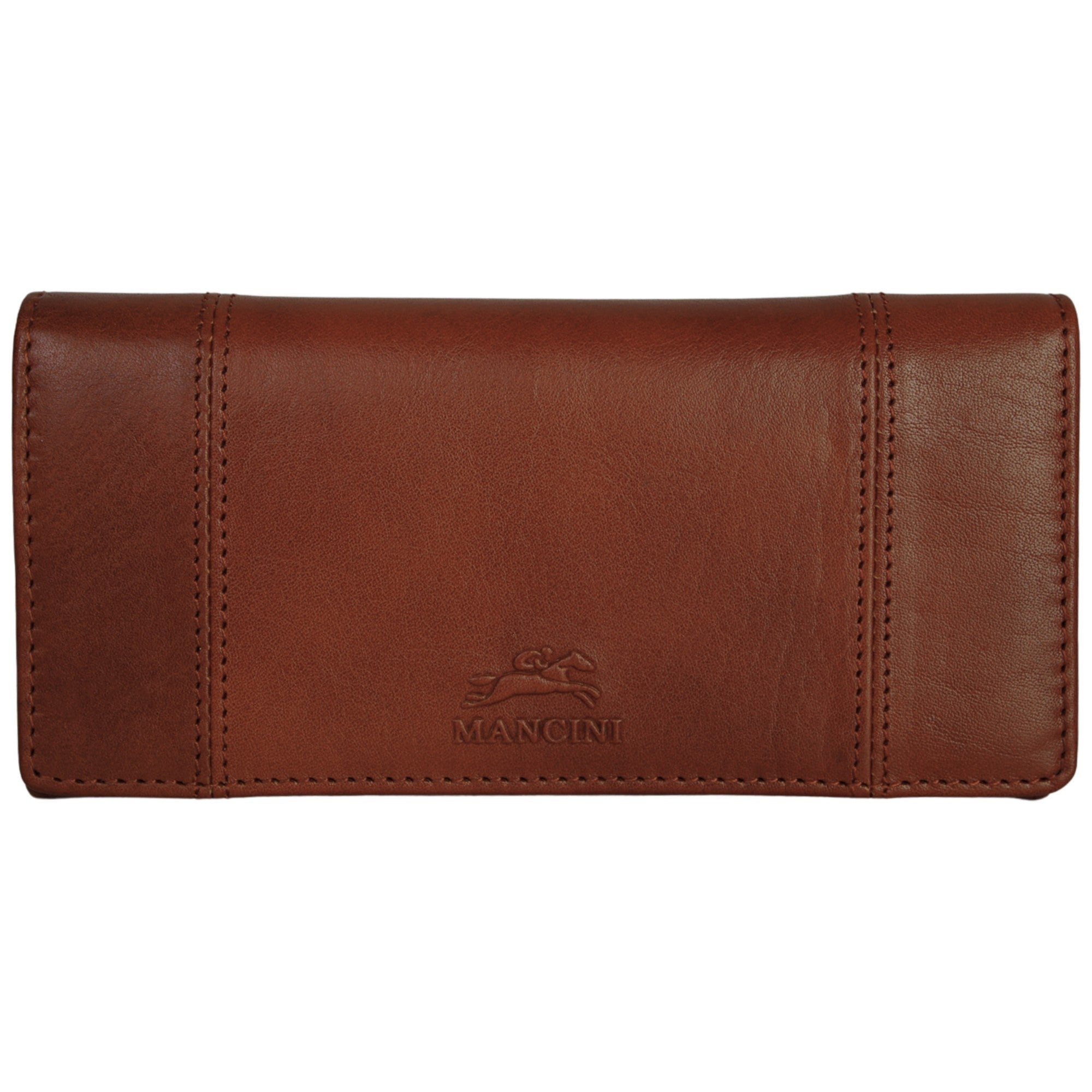 Mancini Wallets Cognac Mancini Pelle D’oro RFID Secure Trifold Wallet