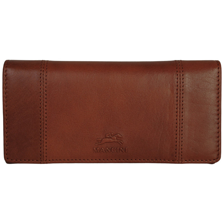Mancini Wallets Cognac Mancini Pelle D’oro RFID Secure Trifold Wallet