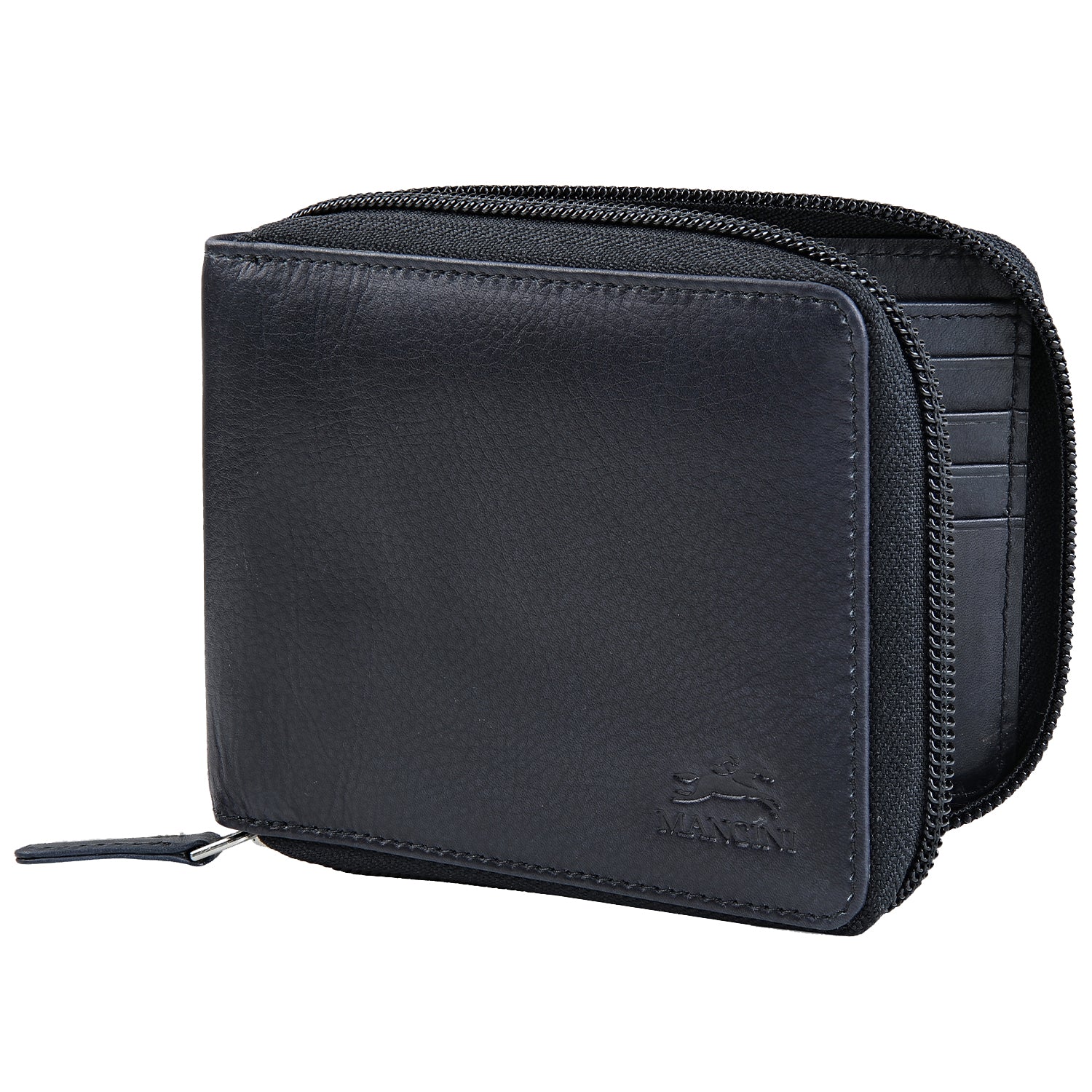Mancini Wallets Mancini BELLAGIO Zippered RFID Billfold With Removable Passcase