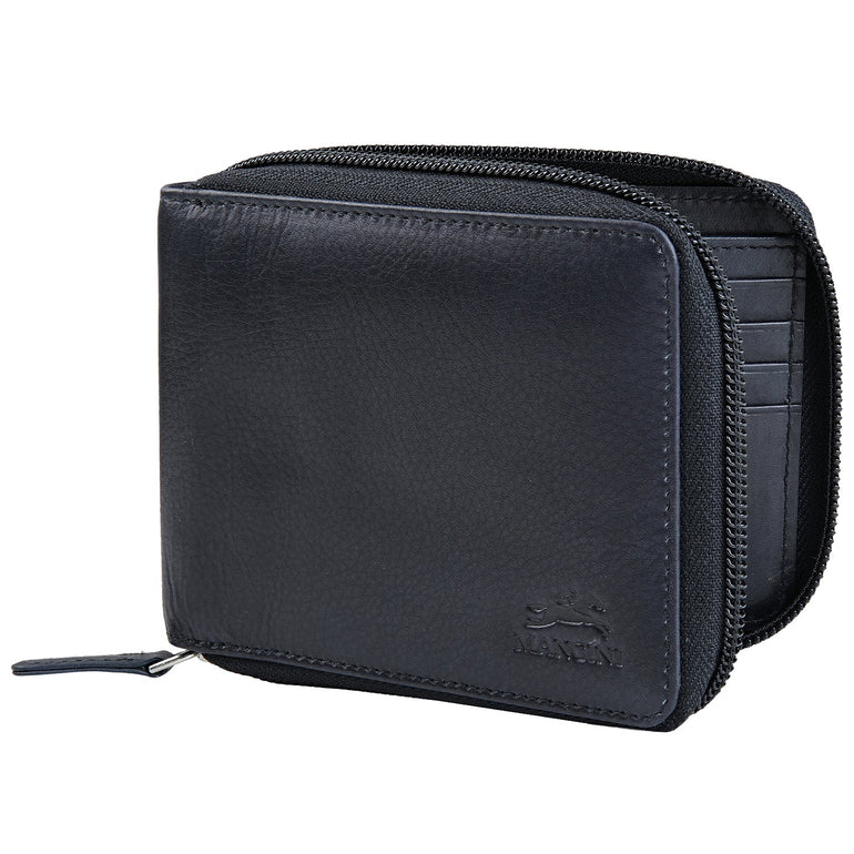 Mancini Wallets Mancini BELLAGIO Zippered RFID Billfold With Removable Passcase