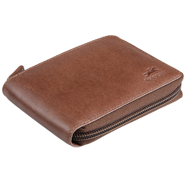 Mancini Wallets Mancini BELLAGIO Zippered RFID Billfold With Removable Passcase