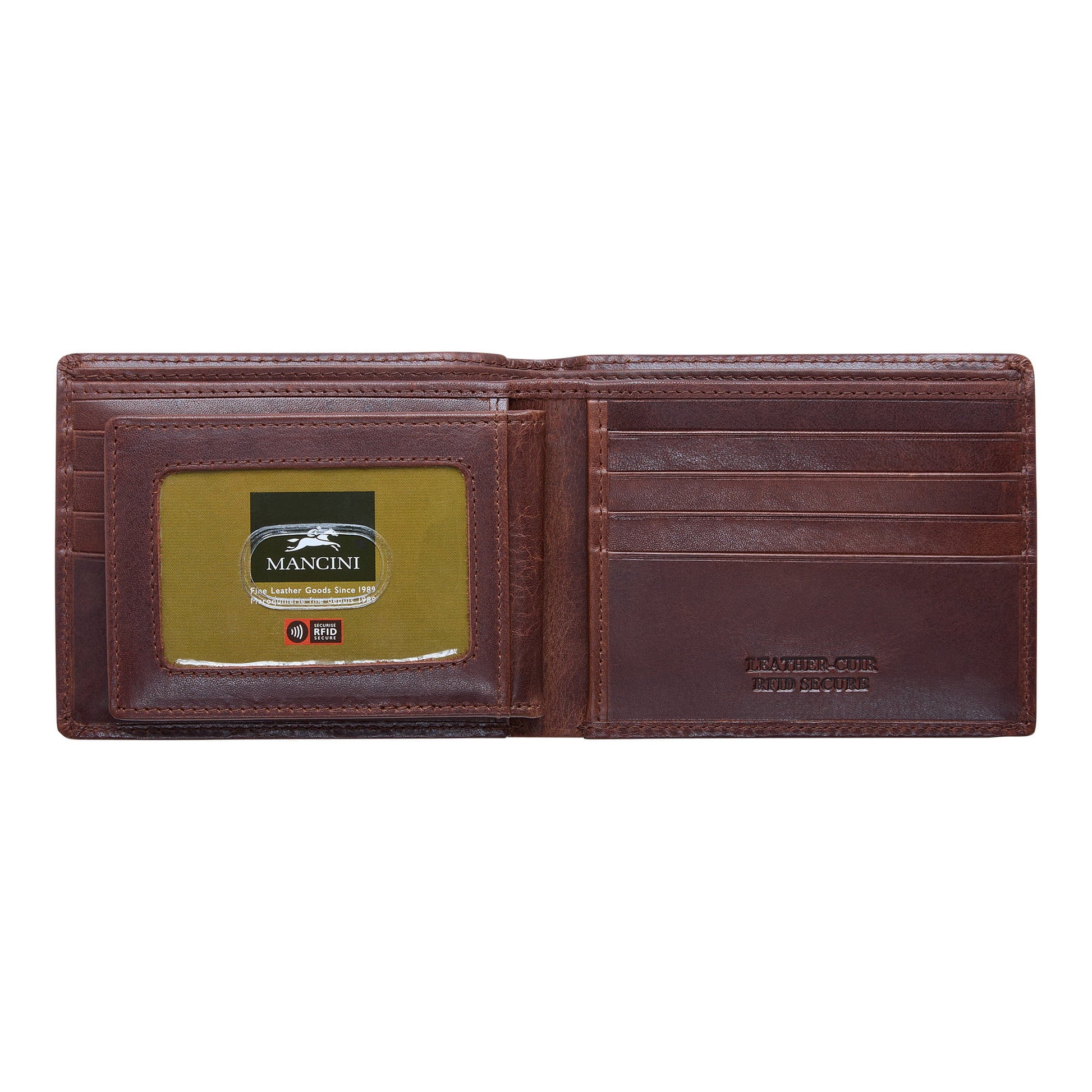 Mancini Wallets Mancini BOULDER Men's RFID Secure Billfold with Removable Passcase