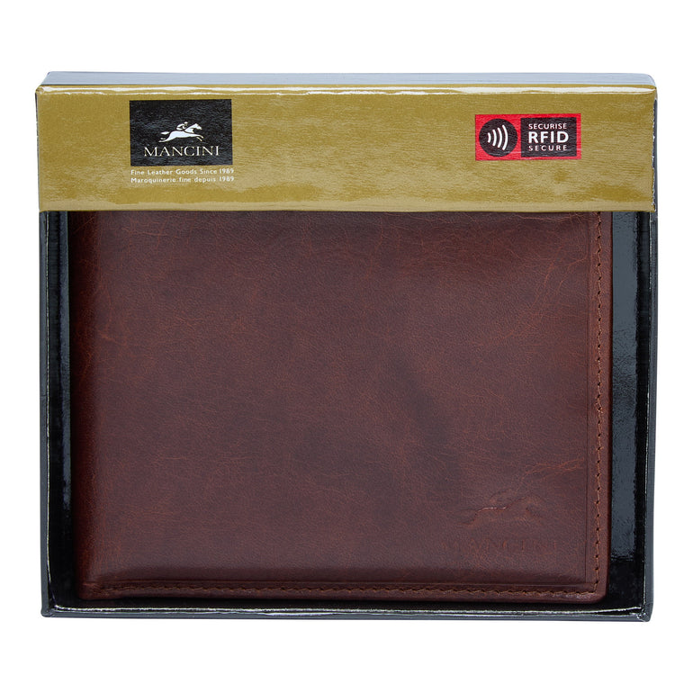 Mancini Wallets Mancini BOULDER Men's RFID Secure Billfold with Removable Passcase