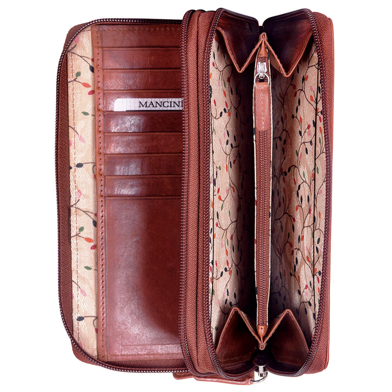 Mancini Wallets Mancini CASABLANCA Collection Ladies’ RFID Secure Double Zipper Wallet