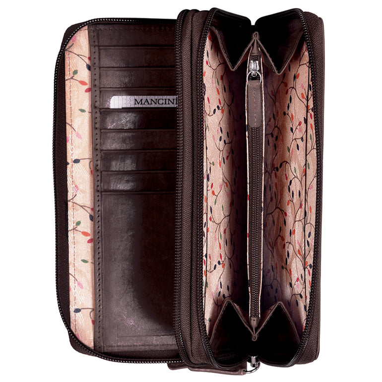 Mancini Wallets Mancini CASABLANCA Collection Ladies’ RFID Secure Double Zipper Wallet