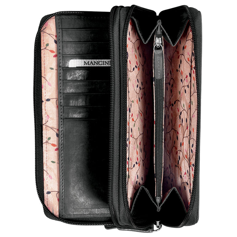 Mancini Wallets Mancini CASABLANCA Collection Ladies’ RFID Secure Double Zipper Wallet