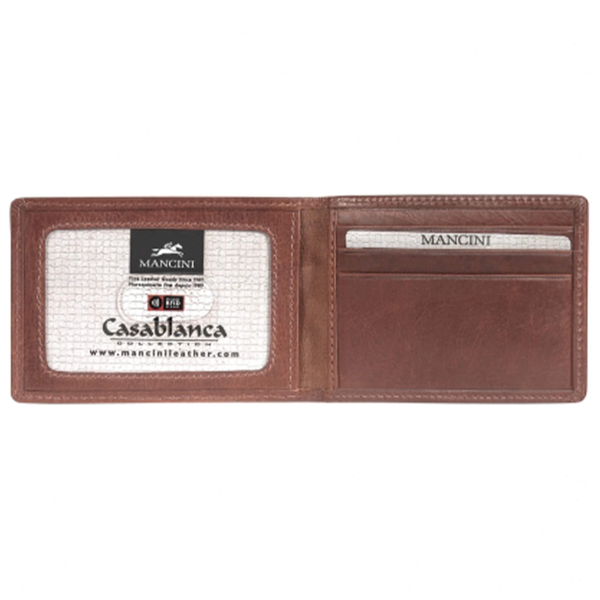 Mancini Wallets Mancini CASABLANCA Collection Men’s Billfold with Removable Passcase (RFID Secure)